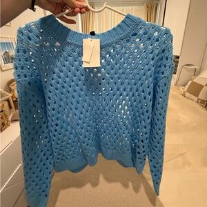 H&M Light Blue Open-Knit Sweater